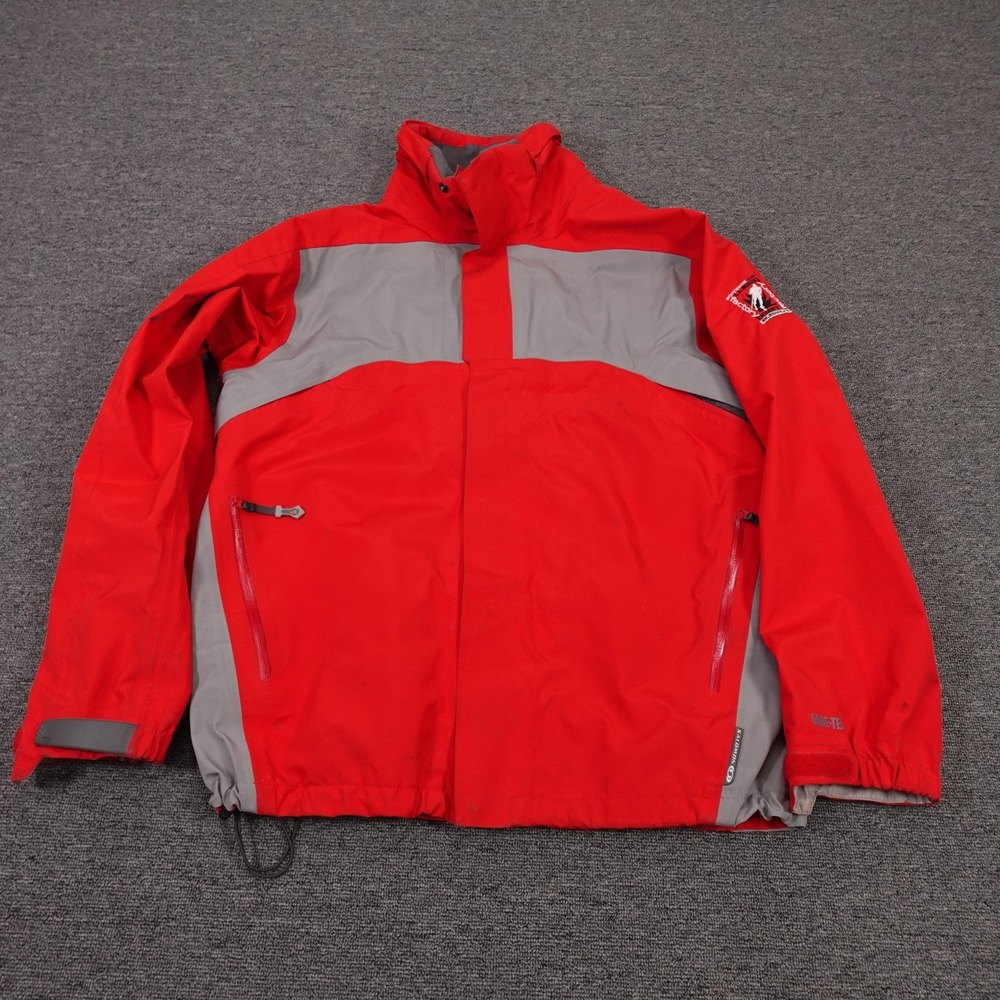 Vintage Salomon Jacket Mens Medium Red Gray Gore-Tex Ski Waterproof Y2K